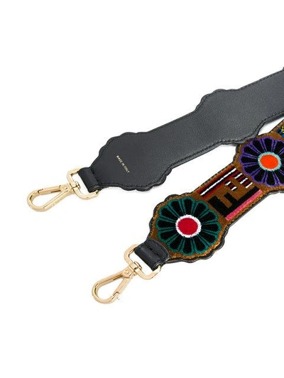 Shop Fendi Floral Patch Bag Strap - Multicolour