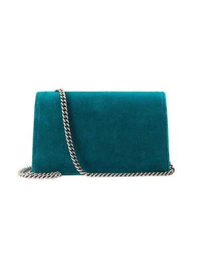 Shop Gucci Dionysus Velvet Super Mini Bag In Blue