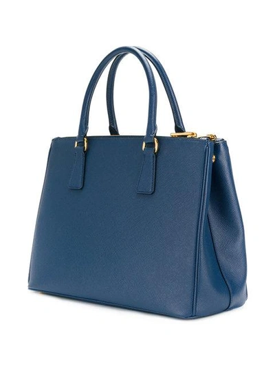Shop Prada Large Galleria Tote Bag - Blue
