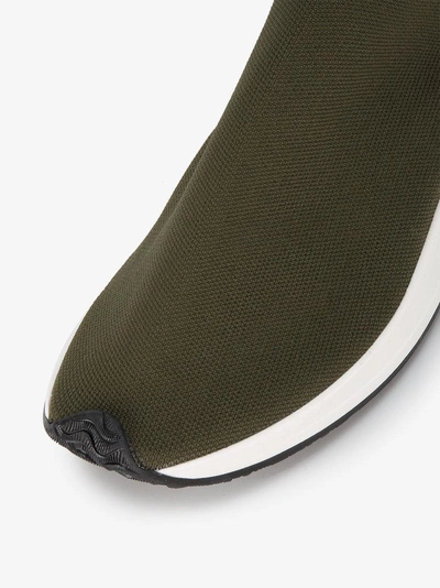 Shop Joshua Sanders Khaki Fly To Los Angeles Sock Sneakers In Green