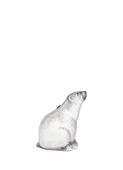 Shop Judith Leiber 'polar Bear' Crystal Pavé Minaudière