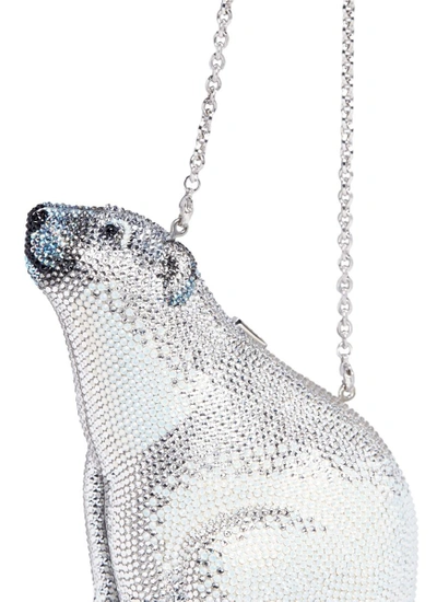 Shop Judith Leiber 'polar Bear' Crystal Pavé Minaudière