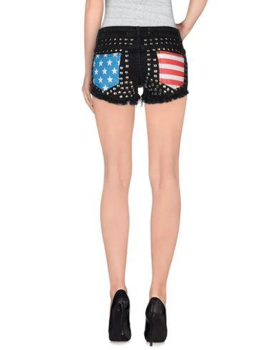 Shop Reverse Denim Shorts In Black