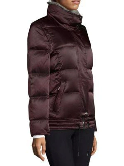 Shop Andrew Marc Short Fur-trim Down Jacket In Black