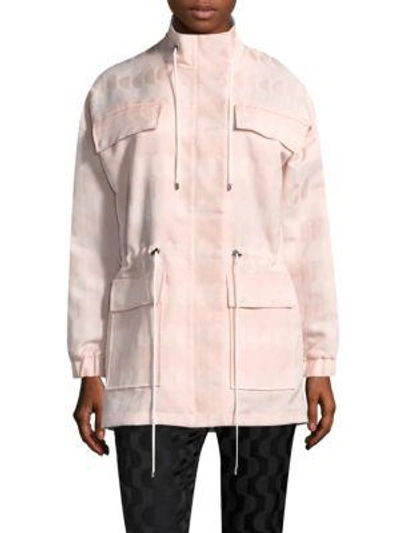 Shop St John Textured Jacquard Jacket In Blush