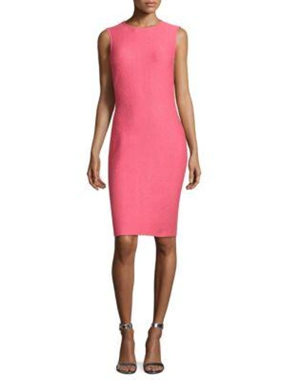 Shop St John Hannah Clair Knit Sheath Dress In Bright Coral