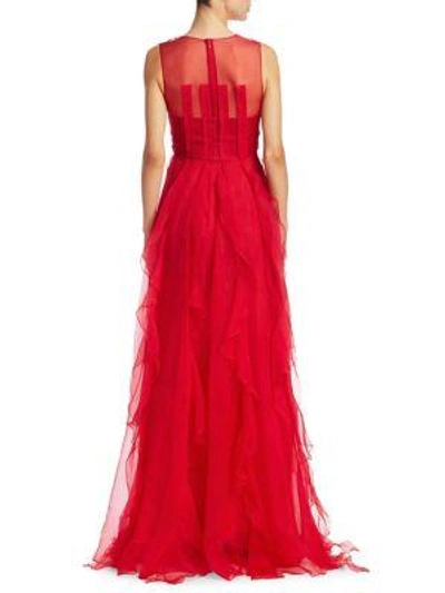 Shop Ahluwalia Montaigne Silk Gown In Lava