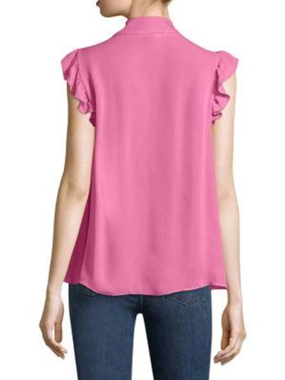 Shop Etro Silk Ruffle Top In Light Pink