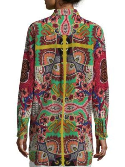 Shop Etro Paisley Silk Hi-lo Blouse In Multi