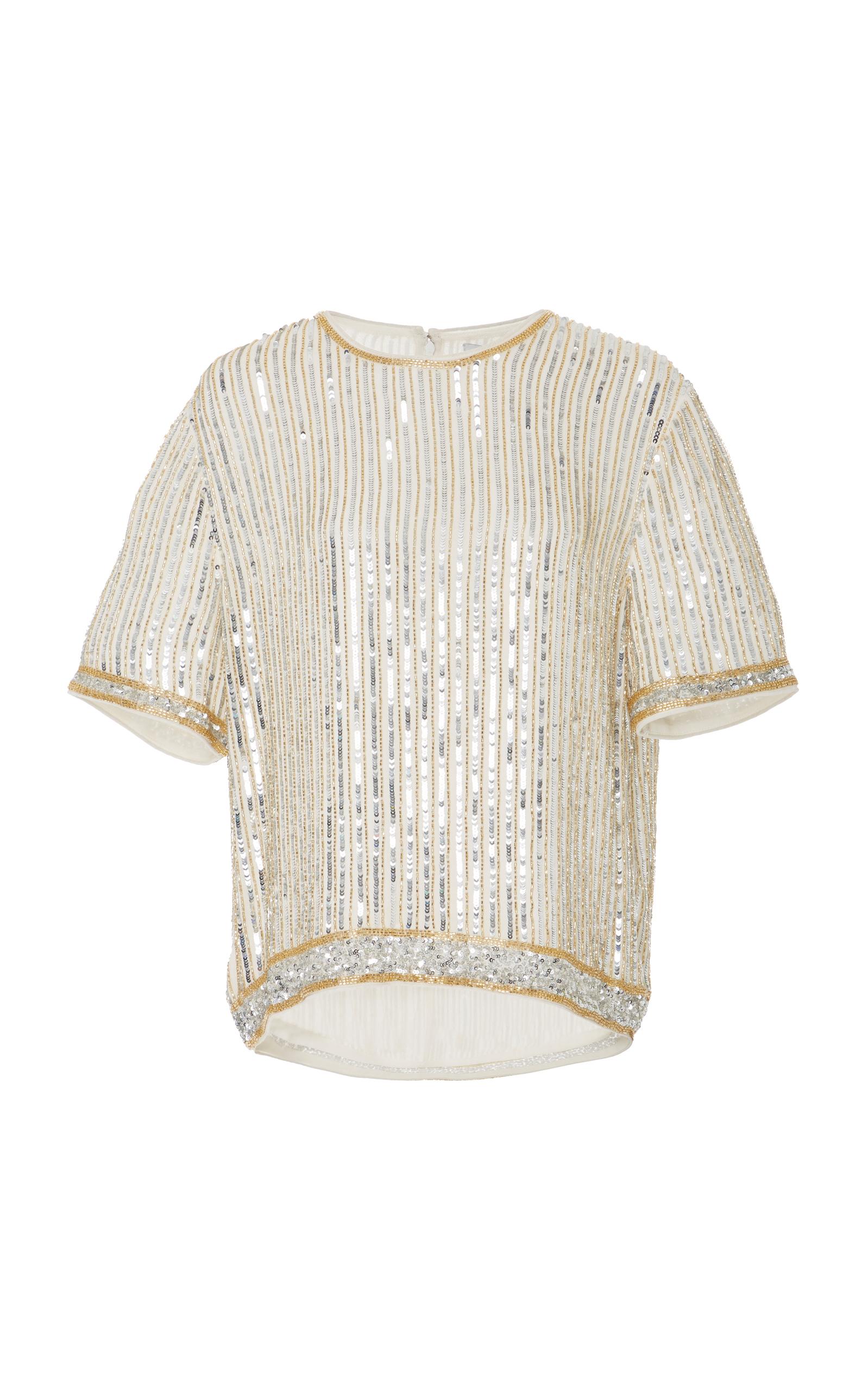 embellished chiffon top