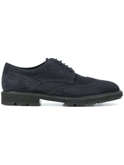 Shop Tod's Punch Detail Brogues - Blue