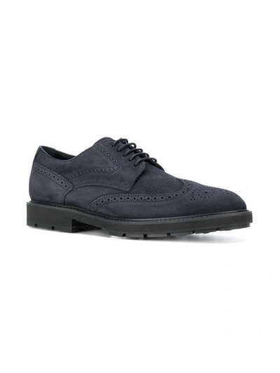 Shop Tod's Punch Detail Brogues - Blue