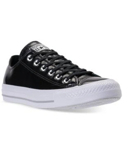 Shop Converse Women's Chuck Taylor Ox Patent Casual Sneakers From Finish Line In Black