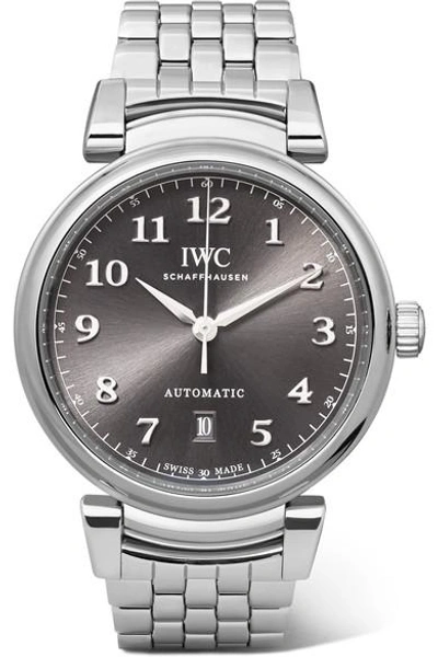 Shop Iwc Schaffhausen Da Vinci Automatic 40 Stainless Steel Watch In Silver