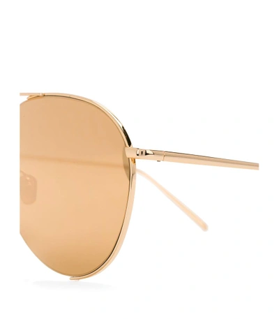 Shop Linda Farrow Gold Aviator Sunglasses