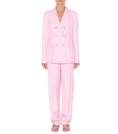 Shop Tibi Pink Viscose Suiting Steward Blazer