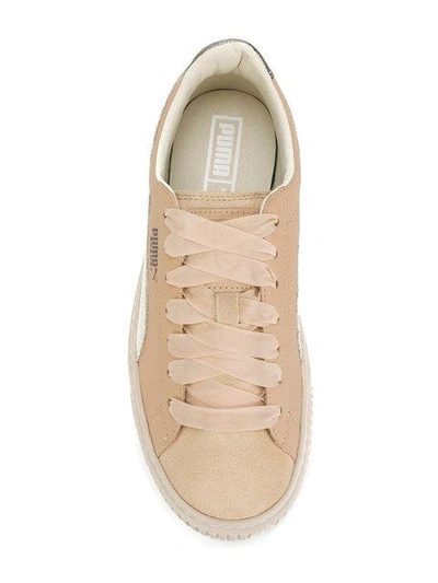 Puma Platform Leather Sneakers In Pink