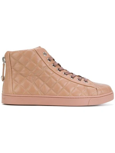 Shop Gianvito Rossi Quilted Lace-up Hi Tops In Pink