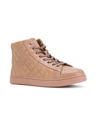 Shop Gianvito Rossi Quilted Lace-up Hi Tops In Pink