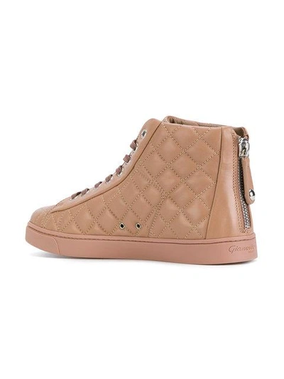 Shop Gianvito Rossi Quilted Lace-up Hi Tops In Pink