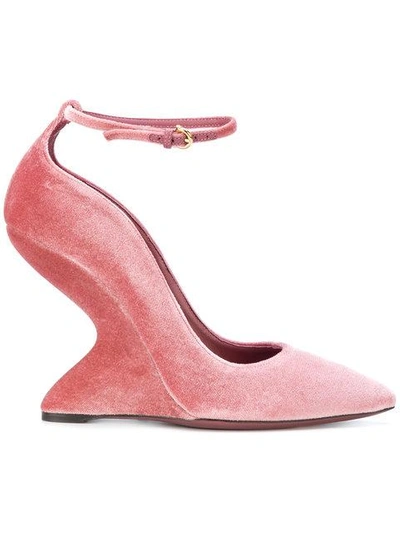Shop Ferragamo Salvatore  Sculpted-heel Pumps - Pink