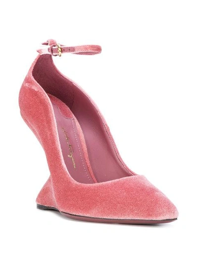Shop Ferragamo Salvatore  Sculpted-heel Pumps - Pink