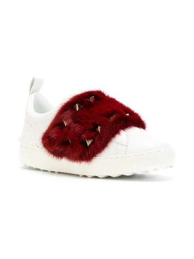 Shop Valentino Garavani Mink Fur Sneakers