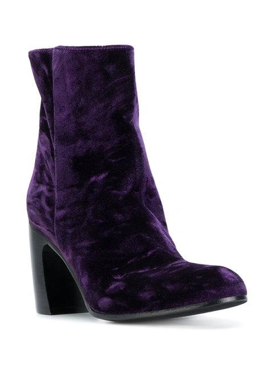 Ann Demeulemeester Purple Velvet Lavato Prugna 90 Ankle Boots | ModeSens