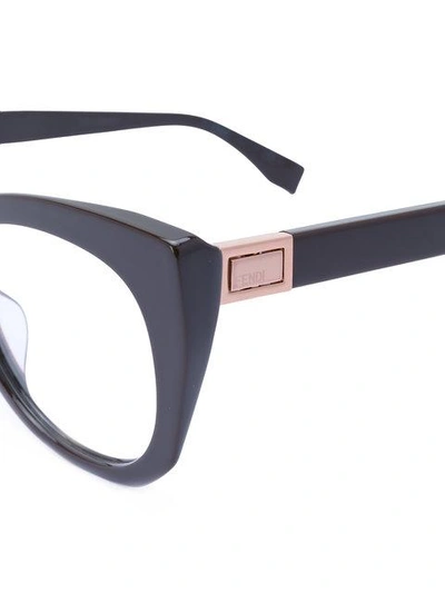 Shop Fendi Peekaboo Cat Eye Glasses In Brown