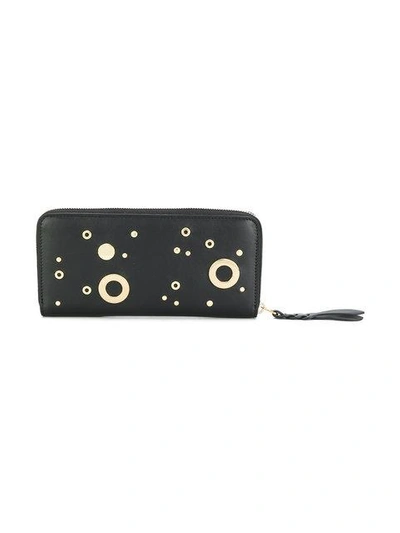 Shop Alexander Mcqueen Eyelet And Stud Wallet - Black