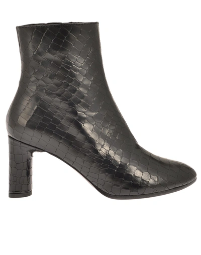 Shop Robert Clergerie Leather Ankle Boot In Black