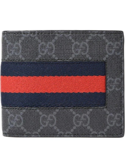 Shop Gucci Web Gg Supreme Billfold Wallet In Black