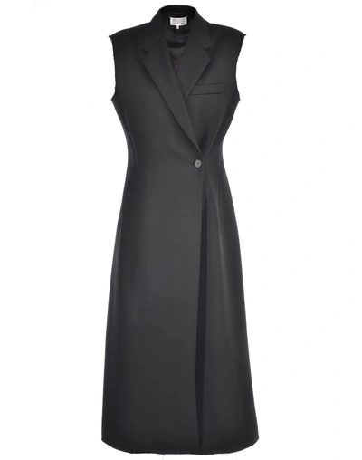 Shop Maison Margiela Wool Dress In Black