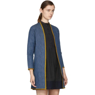 Shop Visvim Indigo Denim Sanjuro Coat