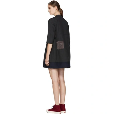 Shop Visvim Grey Lancaster Band Collar Dress In 02 Charcoal