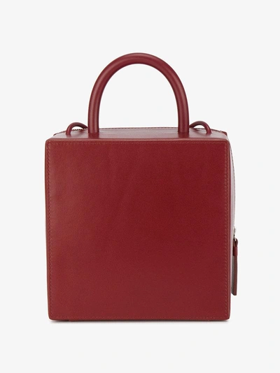 Shop Building Block Wine Red Box Leather Shoulder Bag