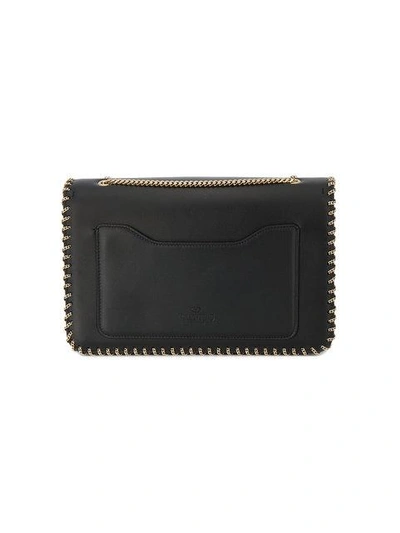 Shop Valentino Medium Black Leather Demilune Box Bag