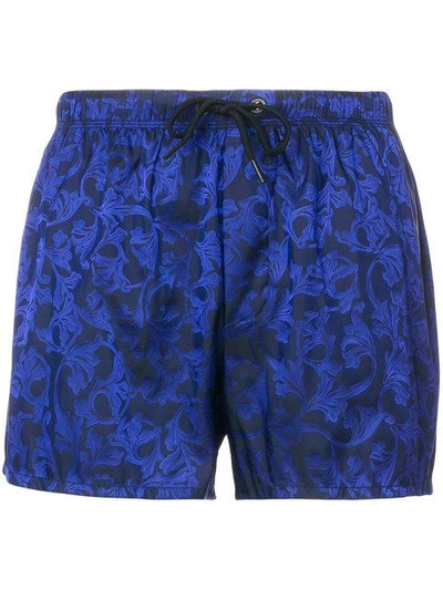 Shop Versace Printed Boxers - Blue