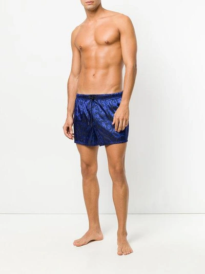 Shop Versace Printed Boxers - Blue