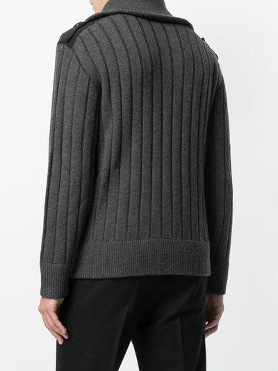 Shop Neil Barrett Ribbed Zip Sweater