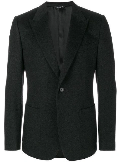 Shop Dolce & Gabbana Single Breasted Blazer In Black