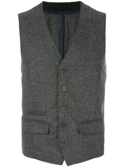 Shop Weber + Weber Fitted Waistcoat In Grey