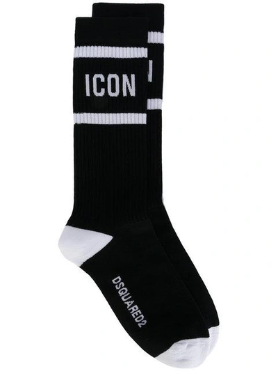 Shop Dsquared2 Icon Socks In Black