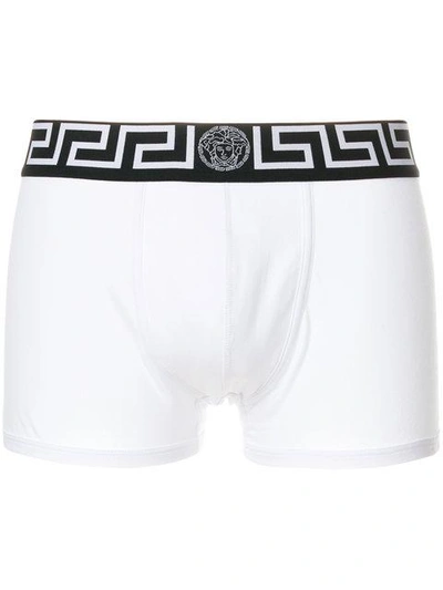Shop Versace Logo Band Briefs - White