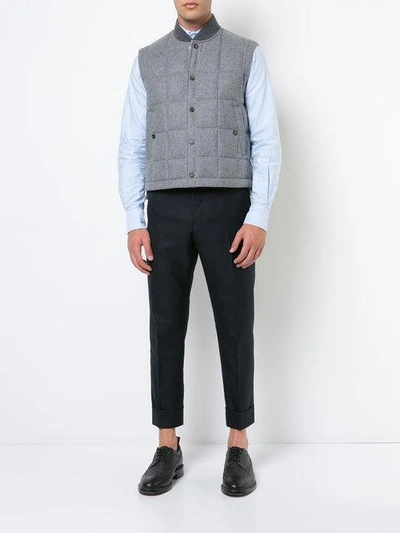 Shop Thom Browne Daunenweste Aus Kaschmir In Grey