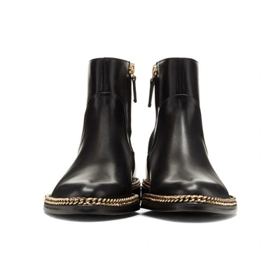 Shop Lanvin Black Chain Chelsea Boots