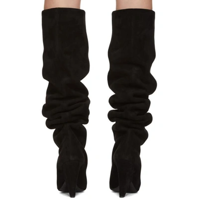 Shop Saint Laurent Black Suede Niki Over-the-knee Boots
