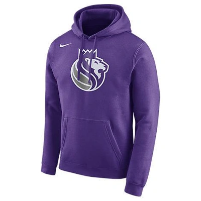Shop Nike Men's Sacramento Kings Nba Club Logo Fleece Hoodie, Purple