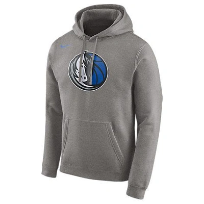 Shop Nike Men's Dallas Mavericks Nba Club Logo Fleece Hoodie, Grey
