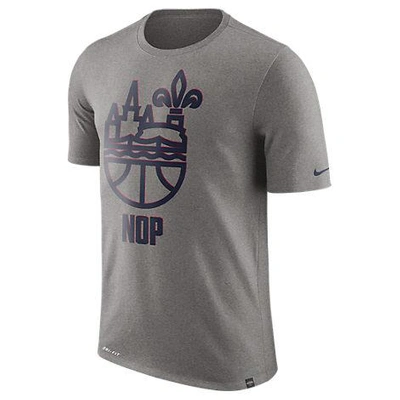 Shop Nike Men's New Orleans Pelicans Nba Dry Cityscape T-shirt, Grey